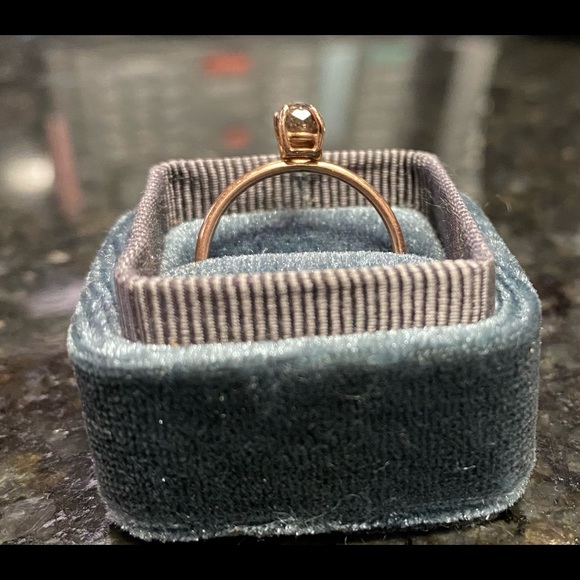 Round Rose Cut Chocolate Natural Diamond Ring by Jewelluxe - Picture 3 of 10